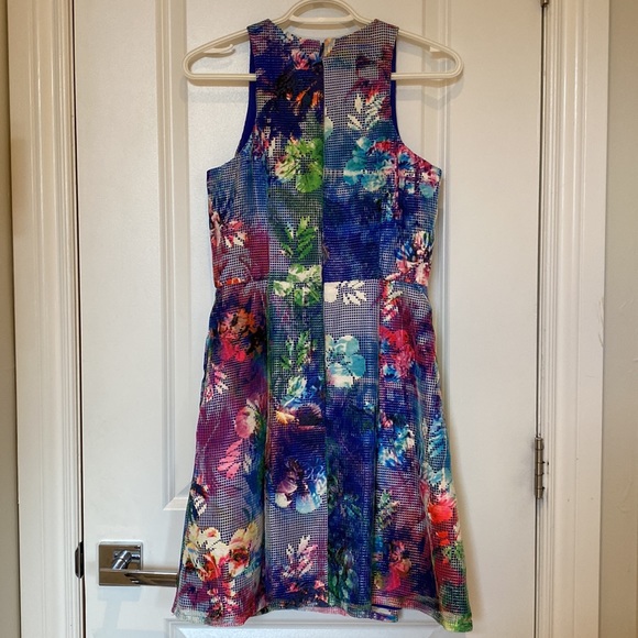 Aidan Mattox Floral Mesh Overlay Dress - Picture 5 of 9